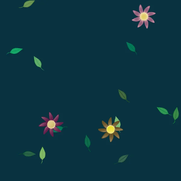 Botaniska Blommor Mönster Bakgrund Blommig Vektor Illustration — Stock vektor