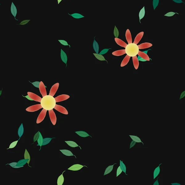 Bloesem Gebladerte Bloemen Bloei Behang Vector Illustratie — Stockvector