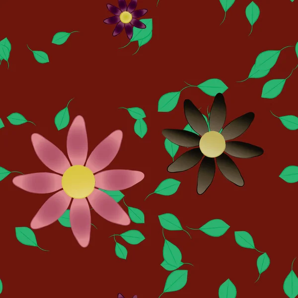花の植物の背景花のベクターイラスト — ストックベクタ