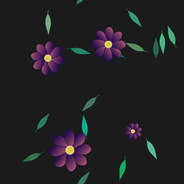 Flores Verano Fondo Vector Ilustración — Archivo Imágenes Vectoriales