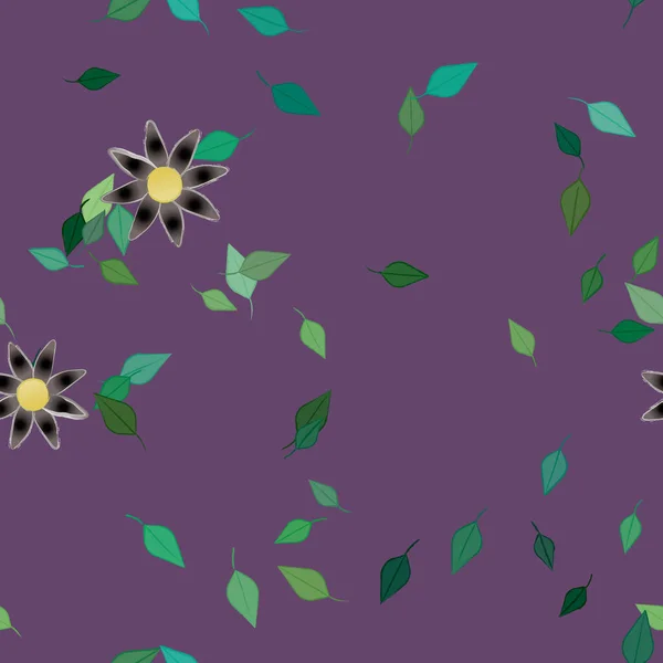 Hermoso Fondo Botánico Flores Vector Ilustración — Vector de stock