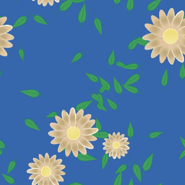 Flores Verano Fondo Vector Ilustración — Vector de stock