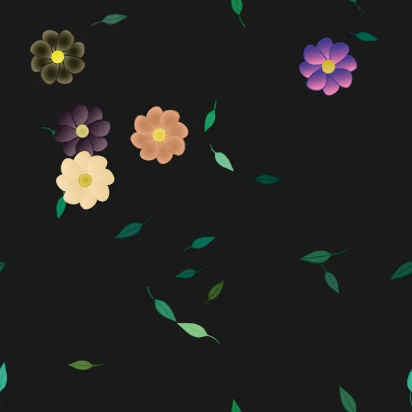 Krásné Botanické Pozadí Květiny Vektorové Ilustrace — Stockový vektor