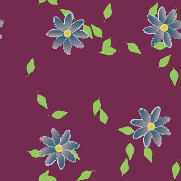 Abstracto Flores Botánicas Patrón Fondo Vector Floral Ilustración — Archivo Imágenes Vectoriales