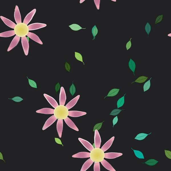 Listoví Květiny Kvetoucí Tapety Vektorové Ilustrace — Stockový vektor