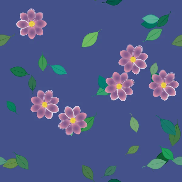 Feuillage Fond Botanique Fleurs Illustration Vectorielle — Image vectorielle