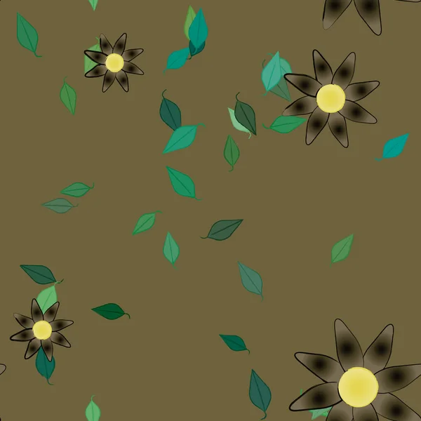 Fundo Botânico Floral Flores Ilustração Vetorial — Vetor de Stock