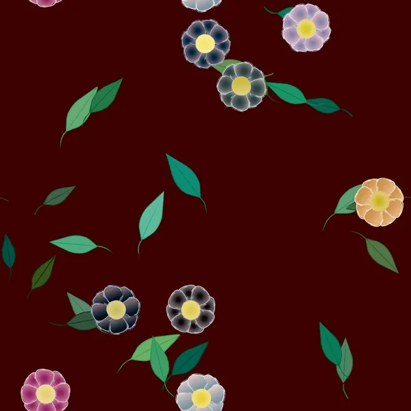 Flores Patrón Fondo Vector Ilustración — Archivo Imágenes Vectoriales