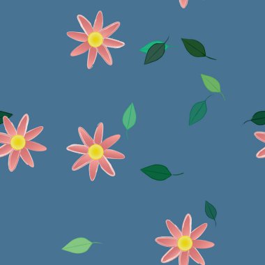 güzel botanik arka plan, çiçek vektör illüstrasyonu