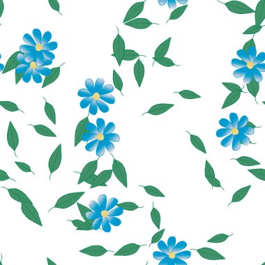 Çiçekler ve yapraklarla kusursuz bir desen.