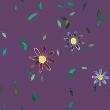 güzel botanik arka plan, çiçek vektör illüstrasyonu