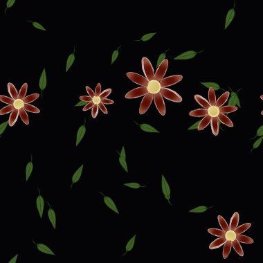 Çiçek yaprakları, çiçekler duvar kağıtları, vektör illüstrasyonları.