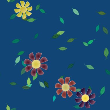 Çiçek yaprakları, çiçekler duvar kağıtları, vektör illüstrasyonları..