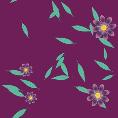 Çiçek süsü arka planı, çiçek vektör illüstrasyonu