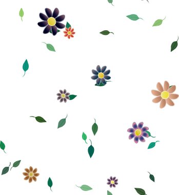 Çiçekler ve yapraklarla kusursuz bir desen.