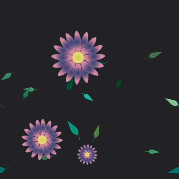Krásné Botanické Pozadí Květiny Vektorové Ilustrace — Stockový vektor