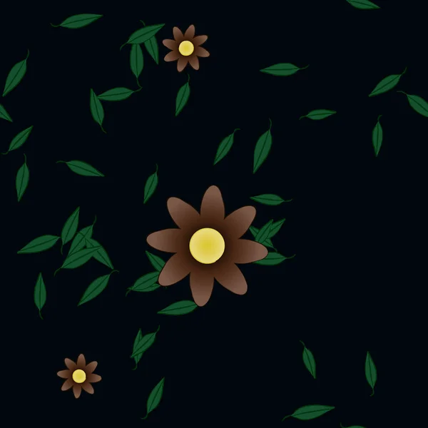 Fondo Floral Sin Costuras Flores Patrón Fondo Vector Ilustración — Vector de stock