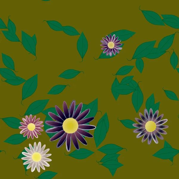 Flores Verano Fondo Vector Ilustración — Archivo Imágenes Vectoriales