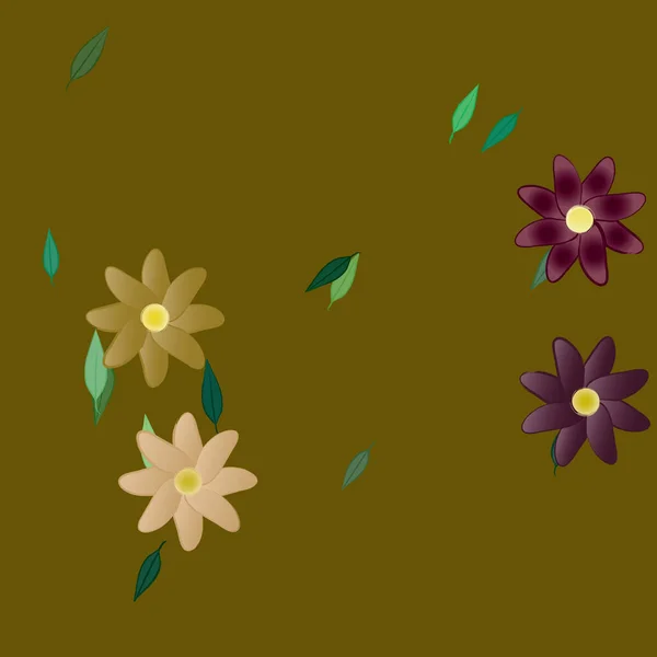 Sommar Blommor Bakgrund Vektor Illustration — Stock vektor