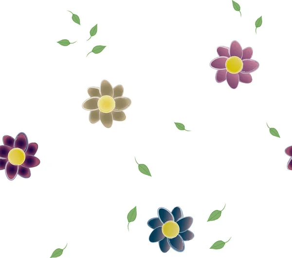 Fleurs Fleur Papier Peint Illustration Vectorielle Beau Fond Botanique — Image vectorielle