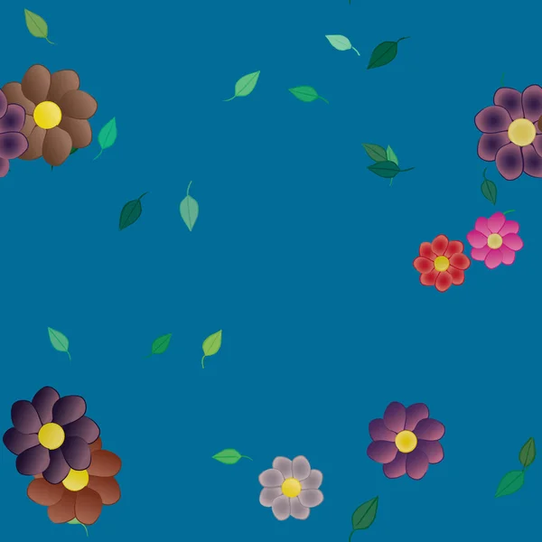 花开花墙纸 矢量插图 美丽的植物学背景 — 图库矢量图片