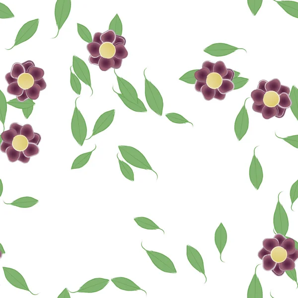 Feuillage Fleuri Papier Peint Fleuri Fleurs Illustration Vectorielle — Image vectorielle