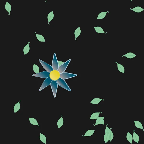 Bloesem Gebladerte Bloemen Bloei Behang Vector Illustratie — Stockvector