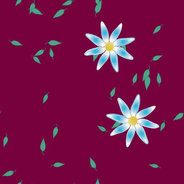 Motif Sans Couture Vectoriel Avec Des Fleurs Des Feuilles — Image vectorielle