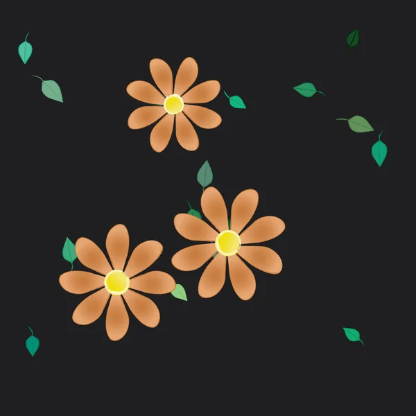 Fundo Ornamento Floral Flores Ilustração Vetor — Vetor de Stock