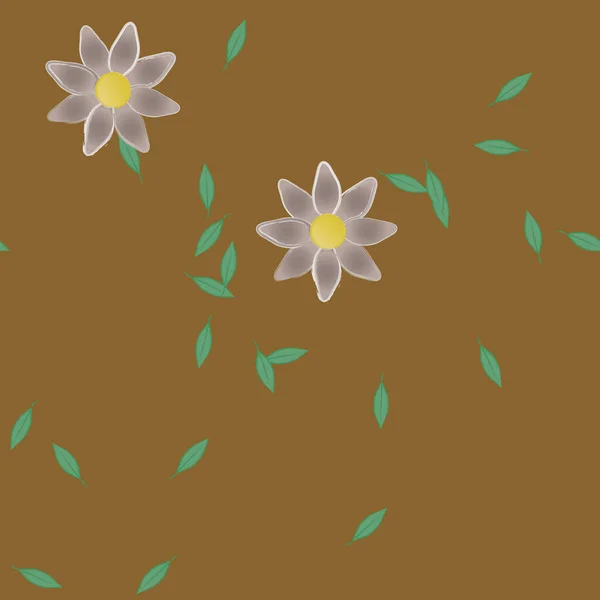 Kwiat Liści Kwiaty Kwitną Tapety Wektor Ilustracja — Wektor stockowy