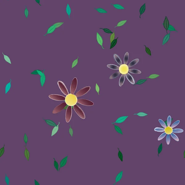 Hermoso Fondo Botánico Flores Vector Ilustración — Archivo Imágenes Vectoriales