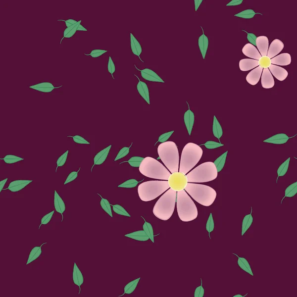 Kwiatowe Tło Botaniczne Wektor Kwiatów Ilustracja — Wektor stockowy