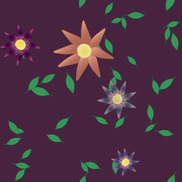 Flores Verano Fondo Vector Ilustración — Vector de stock