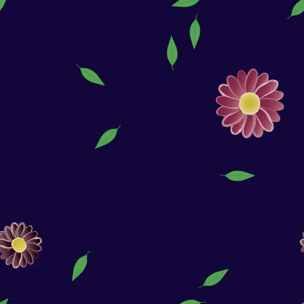 Bezešvé Květinové Pozadí Květiny Vzor Pozadí Vektorové Ilustrace — Stockový vektor