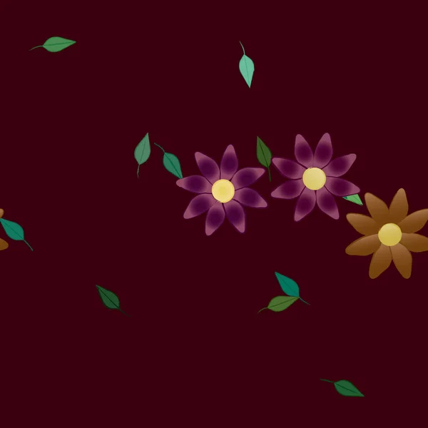 Λουλούδια Ανθίζουν Ταπετσαρία Διανυσματική Απεικόνιση Όμορφο Βοτανικό Υπόβαθρο — Διανυσματικό Αρχείο