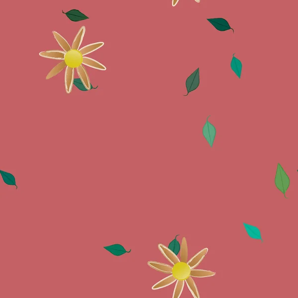 Bloesem Gebladerte Bloemen Bloei Behang Vector Illustratie — Stockvector