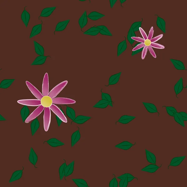 Botanické Květiny Vzor Pozadí Vektorové Ilustrace — Stockový vektor