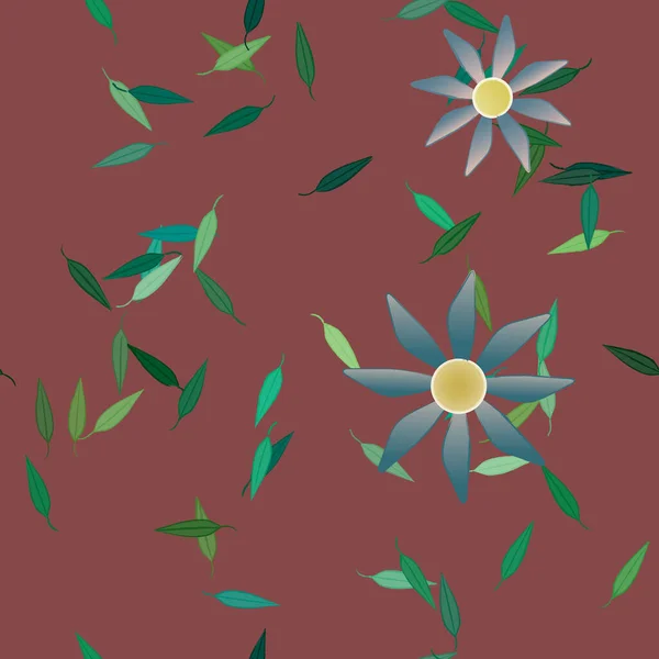Kusursuz Çiçekler Çiçek Açar Duvar Kağıdı Vektör Çizimi Güzel Botanik — Stok Vektör