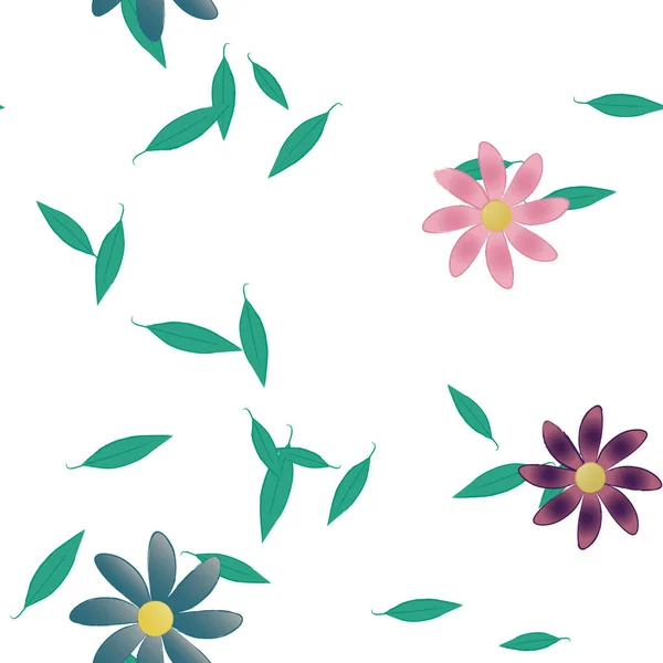 Fundo Padrão Flores Botânicas Ilustração Vetorial Floral — Vetor de Stock