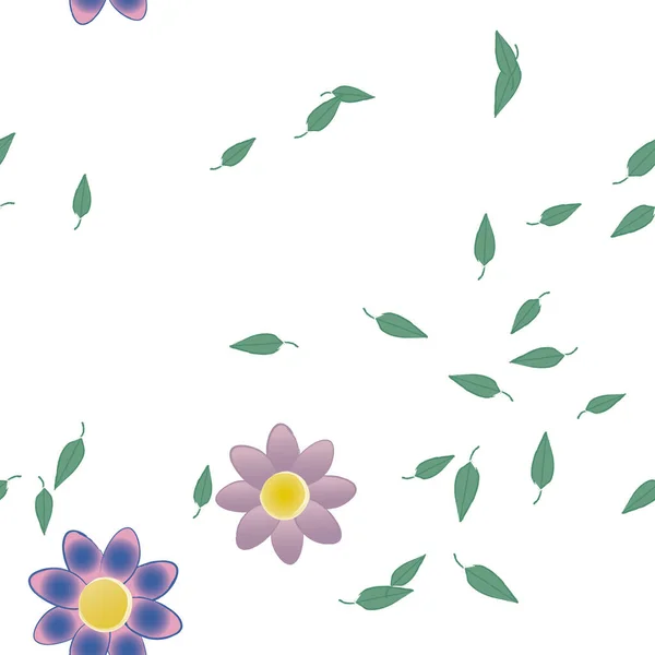Kwiaty Wektor Ilustracja Piękne Tło Botaniczne — Wektor stockowy