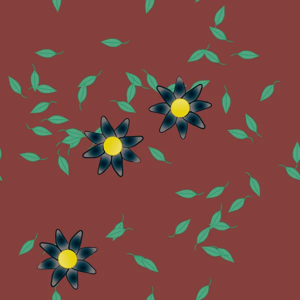 Beau Fond Motif Fleurs Botaniques Illustration Vectorielle Florale — Image vectorielle