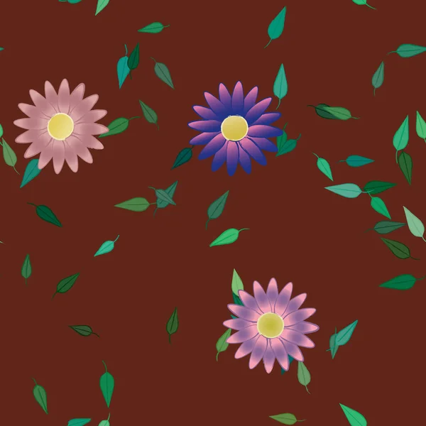 Botanické Květiny Vzor Pozadí Květinový Vektor Ilustrace — Stockový vektor