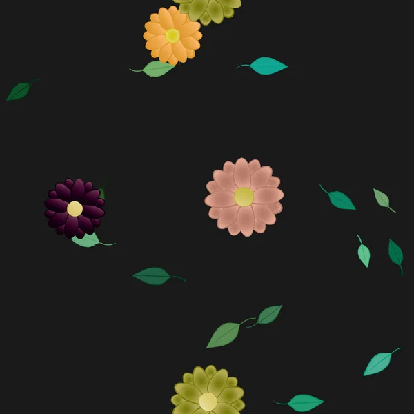 Květinové Pozadí Květiny Vzor Pozadí Vektorové Ilustrace — Stockový vektor