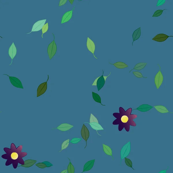 Feuillage Fleurs Fleur Papier Peint Illustration Vectorielle — Image vectorielle