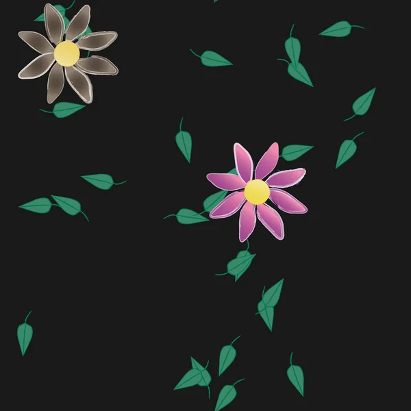 Naadloze Bloemen Bloei Behang Vector Illustratie Mooie Botanische Achtergrond — Stockvector