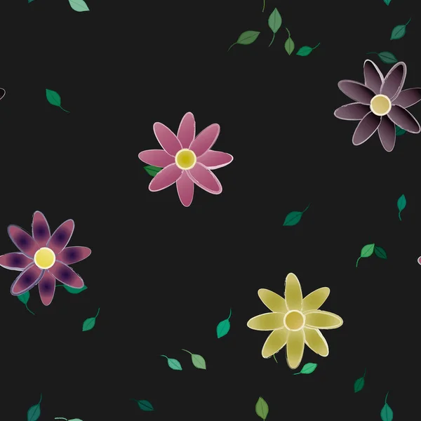 葉や花が咲く壁紙ベクトルイラスト — ストックベクタ