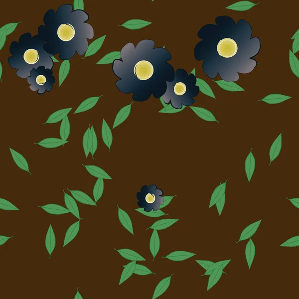 Follaje Flores Flores Florecen Fondo Pantalla Vector Ilustración — Archivo Imágenes Vectoriales