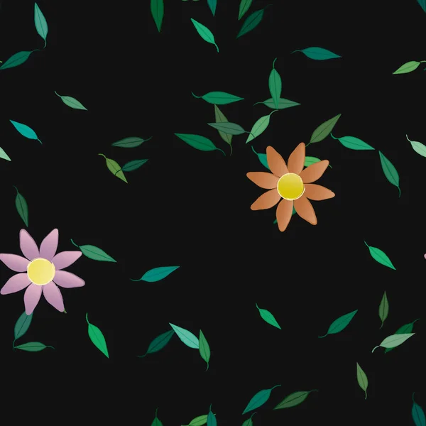 Listoví Květiny Kvetoucí Tapety Vektorové Ilustrace — Stockový vektor