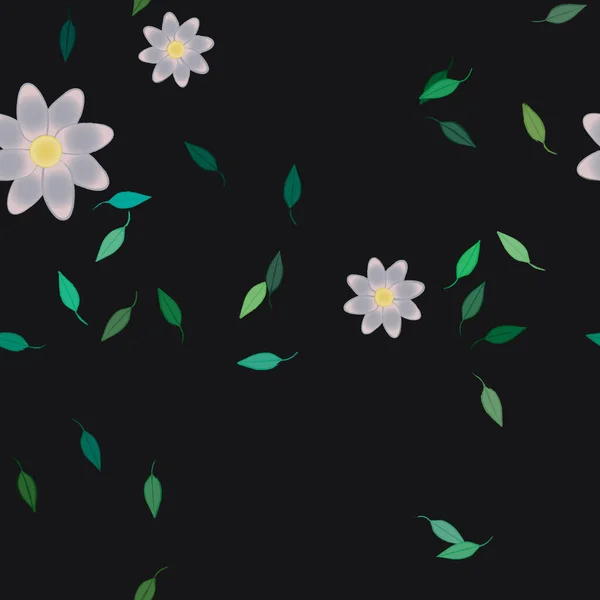 Blad Botanisk Bakgrund Blommor Vektor Illustration — Stock vektor