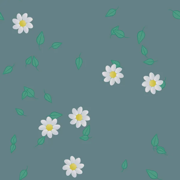 Feuillage Fleuri Papier Peint Fleuri Fleurs Illustration Vectorielle — Image vectorielle